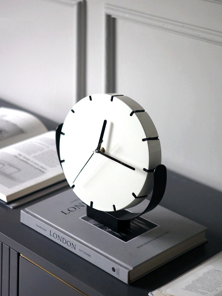 Table Clock London in White