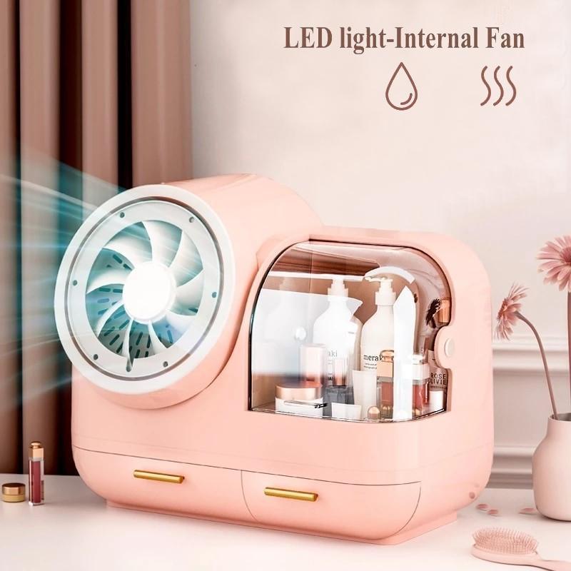 New Cosmetic Organizer with LED Mirror and Anti-Sweat Fan PRO