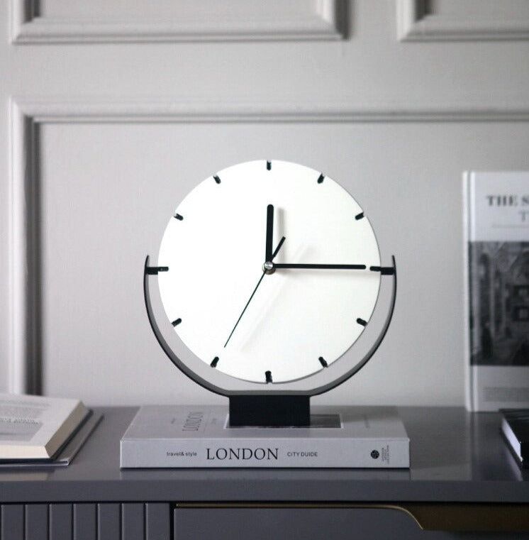 Table Clock London in White