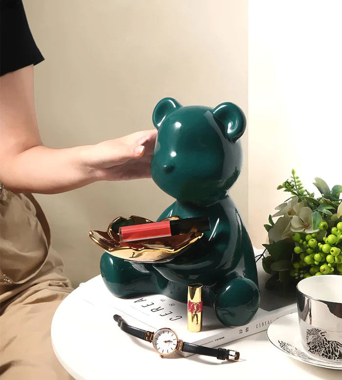 A Luxury Ceramic Teddy Bear Green